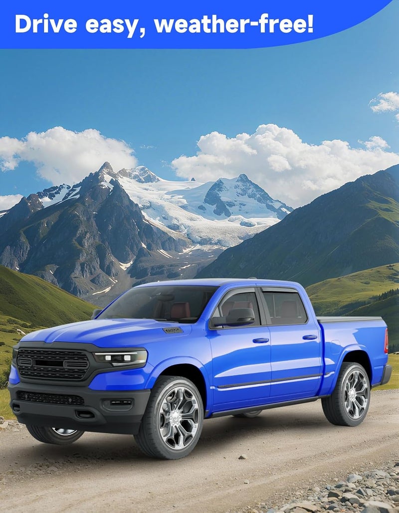 Breejoy in-Channel Window Rain Guards Fit for Dodge RAM 1500 (New Body Style Includes TRX) 2019-2026 Crew Cab Truck, Extra Durable Vent Visors Window Deflector Vent Shades Car Accessories -4 pcs - Image 2